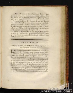 Chapitre IV. De l'usage qu'on doit faire des Frontons, & des proportions qui leurs conviennent on différens cas.
