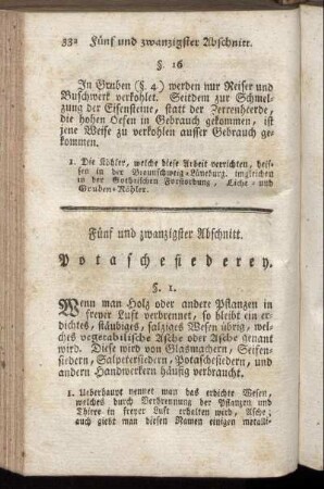 Fünf und zwanzigster Abschnitt. Potaschesiederey.