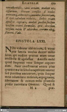 Epistola LXXI.