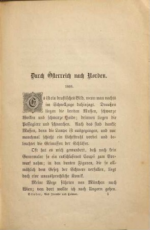 Aus Fremde und Heimat : Vermischte Aufsätze