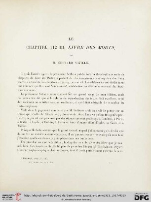 Le chapitre 112 du Livre des morts