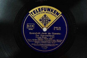 Querschnitt durch die Operette: Der Zigeunerbaron; 2. Teil / (Johann Strauß)