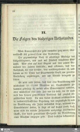 II. Die Folgen des bisherigen Nothstandes