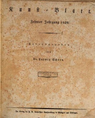 Morgenblatt für gebildete Stände. Kunst-Blatt. 10. 1829