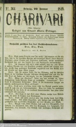 Gespräch zwischen den drei Geschlechtswörtern: Der, Die, Das