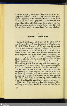 21. Bartletts Erzählung