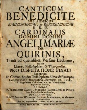 Canticum Benedicite