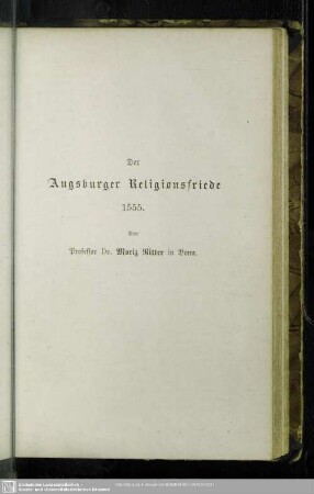 Der Augsburger Religionsfriede 1555.