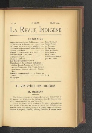 Au Ministère des Colonies.