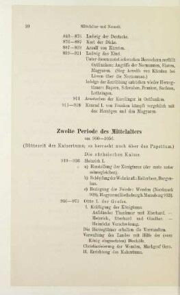 Zweite Periode des Mittelalters um 900-1056
