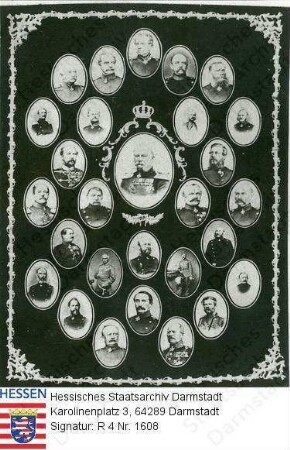 Militär, Feldzüge 1870 / Porträts von Deutschlands Heerführern in Medaillons, Brustbilder