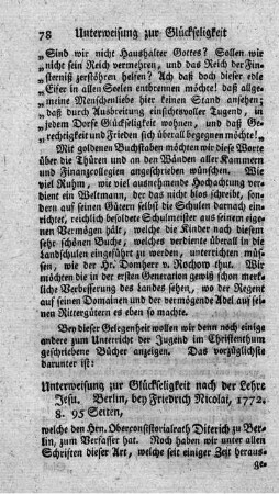 Unterweisung zur Glückseligkeit nach der Lehre Jesu.