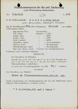 Rieber, Elsa Luise