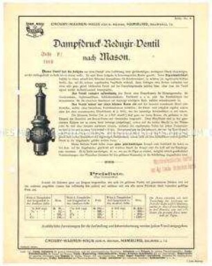 Dampfdruck-Reduzier-Ventil