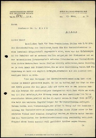 G. Rodenwaldt an G. Karo