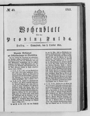 Nr. 40, Ausgabe vom 2. Oktober 1841