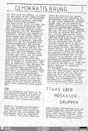 Etwas über Moskauer Gruppen