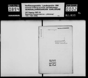 Fa. H. Katz & Co., Tabakhandlung Bruchsal Bewerber: Max Eduard Hornung, Kaufmann, Friedrichstal Lagerbuch-Nr. 238 Weingarten