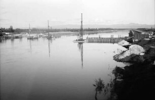 Breisach: Bau des Rhein-Kulturwehrs, Spundwände