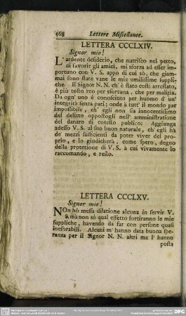 Lettera CCCLXV. Signor mio!