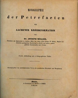 Monographie der Petrefacten der Aachner Kreideformation, 2