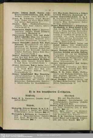 B) in den benachbarten Ortschaften