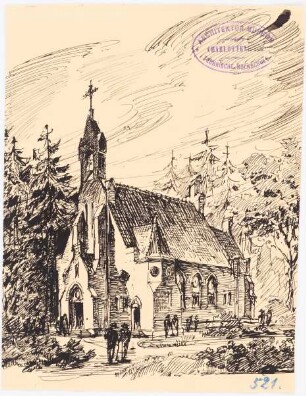 Kirche: Perspektivische Ansicht von SW