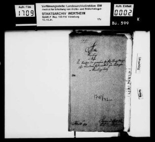 Anzeige über den Tod des Virneburger Landvogtes Johann Nikolaus Burkhart, Instruktion für den neuen Landvogt und Amtschreiber zu Virneburg Georg Caspar Rosenwaller.
