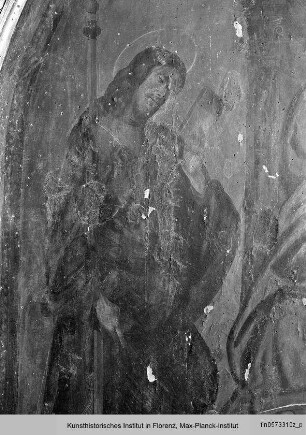 Thronende Madonna mit Kind und den Heiligen Christopherus und Jakobus