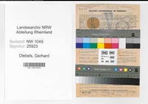 Entnazifizierung Gerhard Diebels , geb. 17.03.1885 (Weichenwaerter)