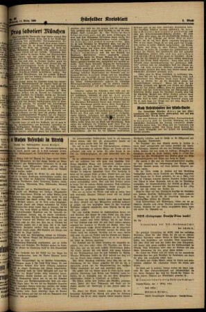 Zweite Ausgabe vom Mittwoch, den 15. März 1939.
