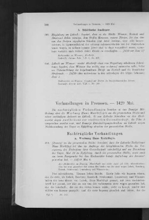 Verhandlungen in Preussen. - 1429 Mai.