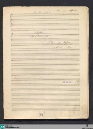 Aufgebot - Mus. Hs. 1280a : Bariton, Coro maschile, orch; E|b