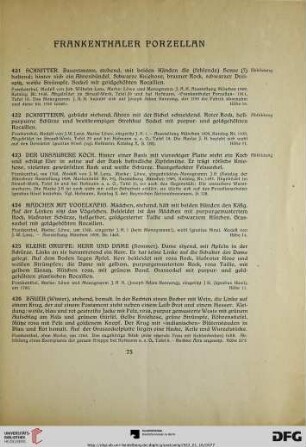 Frankenthaler Porzellan (Nr. 421-431)