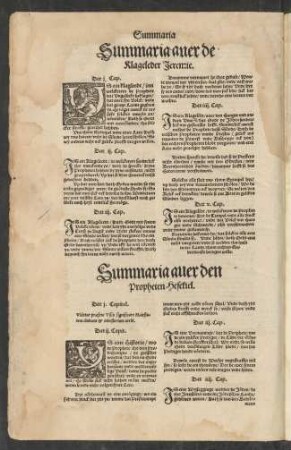 Summaria aver den Propheten Hesekiel.