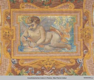 Deckendekoration des Salone Verde : Amor mit Pfeil sowie Tier auf einer Lichtung