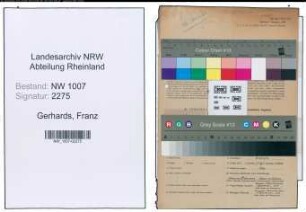 Entnazifizierung Franz Gerhards , geb. 17.09.1908 (Verw.Inspektor)