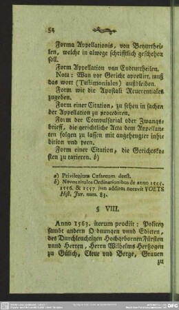 § VIII. Ordinatio Politica anno 1563. recusa