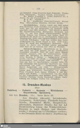 12. Dresden - Muskau : über Radeberg - Pulsnitz - Kamenz - Wittichenau - Hoyerswerda - Spremberg