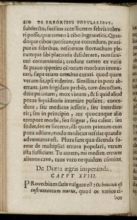 Caput XVIII. De Diaeta aegris imperanda