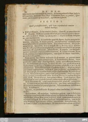 Sectio I. Quid praedestinationis, quid item reprobationis nomine debeat intelligi.