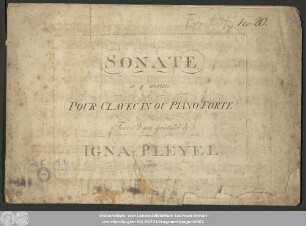 Sonate a 4 mains Pour Clavecin Ou Piano Forte : Tiŕee d'un quatuor