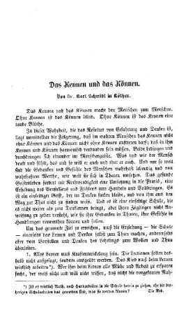 Das Kennen und das Können