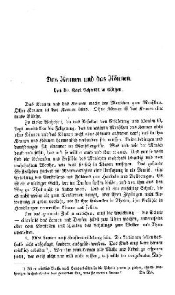 Das Kennen und das Können