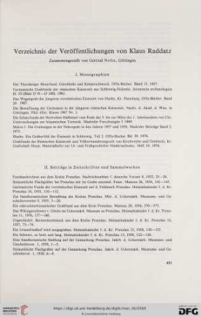 Verzeichnis der Veröffentlichungen von Klaus Raddatz