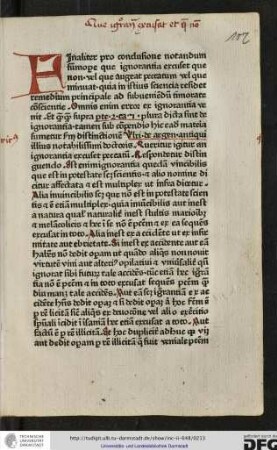 Finaliter pro conclusione notandum summopere que ignorantia excuset que non vel que augeat peccatum vel que minuat...
