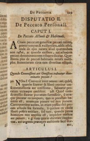 129-165, Caput I. De peccato actuali & habituali