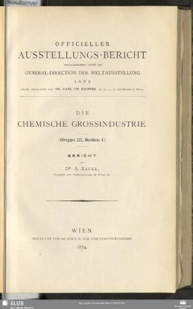 Gruppe 3, Sect. 1: Die chemische Großindustrie : Bericht