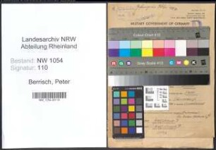 Entnazifizierung Peter Berrisch , geb. 12.07.1889 (Justizbeamter)