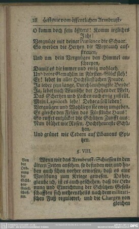 §. VIII. Von der Ordnung der Schützen-Gesellschafften